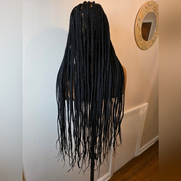 Elegant Black Braided Wig - Picture 5 of 7